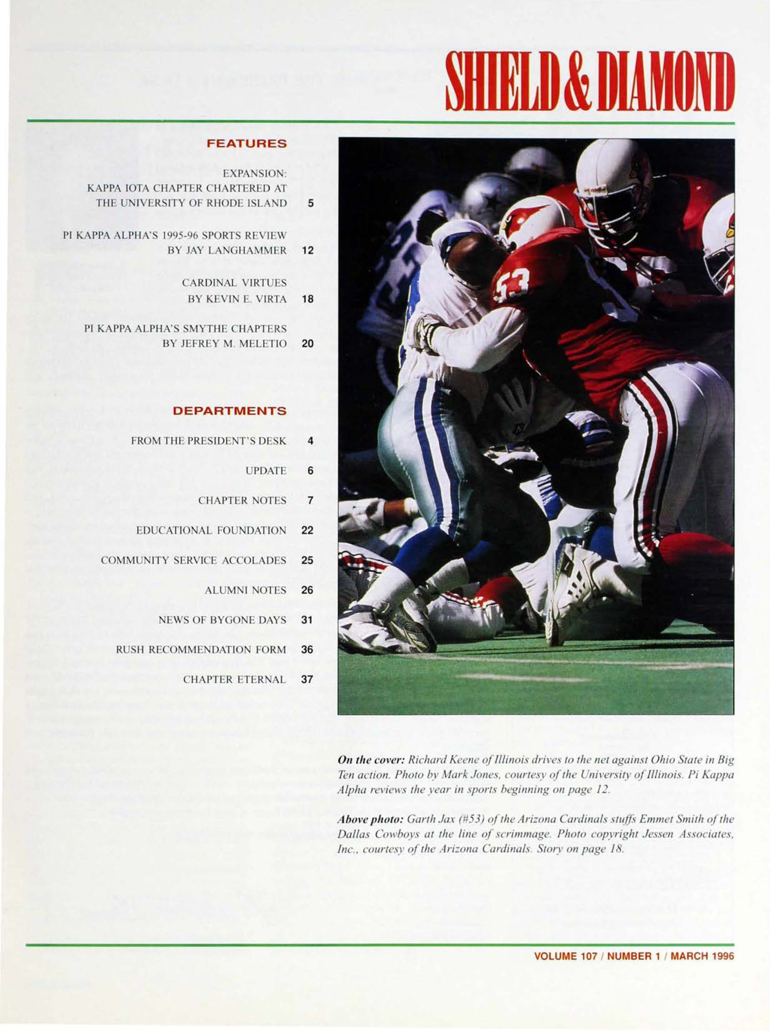 Shield & Diamond, Vol. 107, No. 1, Table of Contents